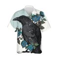 thumbnail image 5 of Camisetas con estampado de cuervos en 3D para hombre, camisetas de gran tamaño con gráfico de pájaro cuervo y animal, camisetas casuales de manga corta para hombre y mujer, 5 of 5