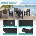 thumbnail image 7 of DYCANPO 5-Piece Outdoor Dining Set with Umbrella Hole, HDPS Square Patio Table Set for 4, Black, 7 of 7