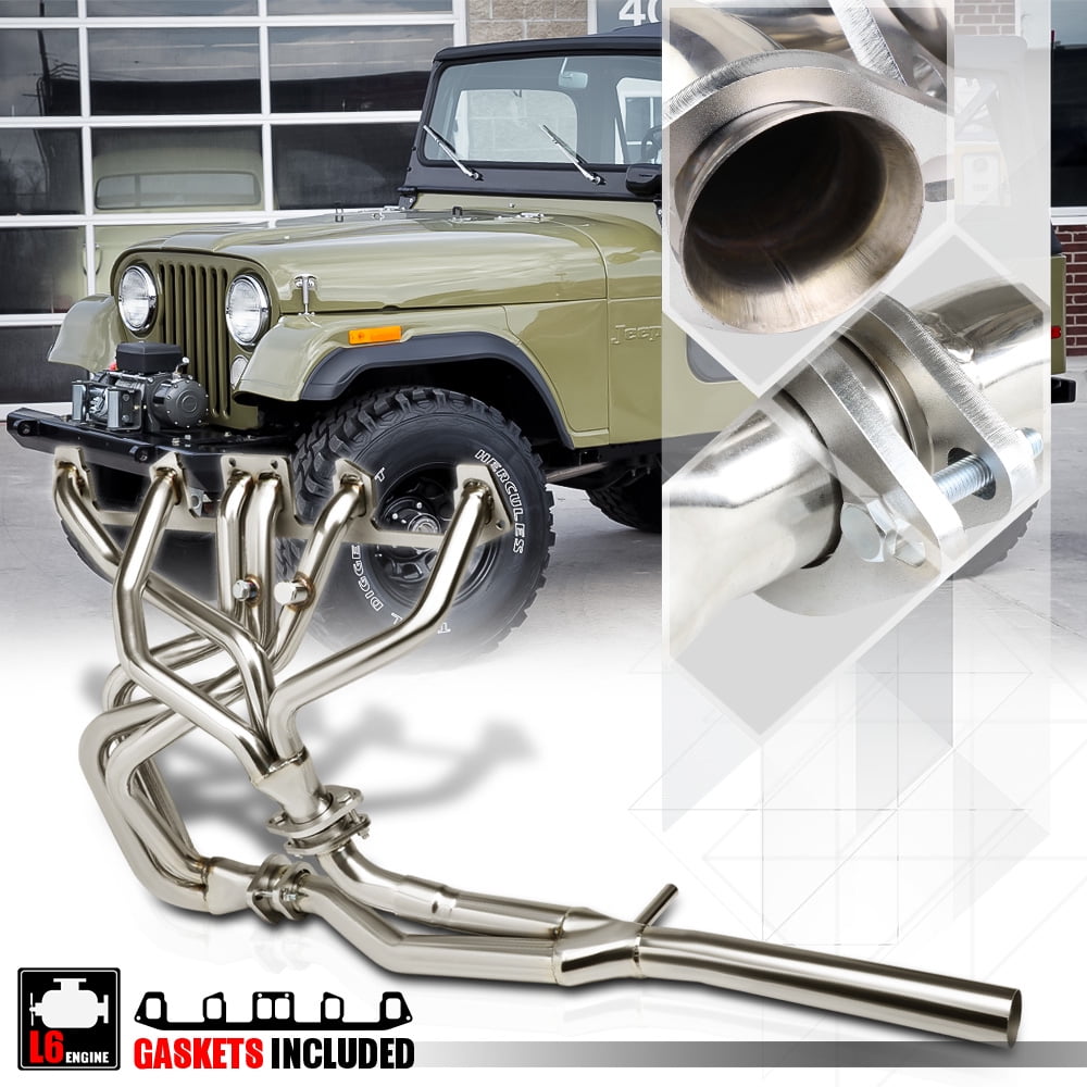 SS Full Length Exhaust Header Manifold+YPipe for 8186 Jeep CJ7/CJ5 4.