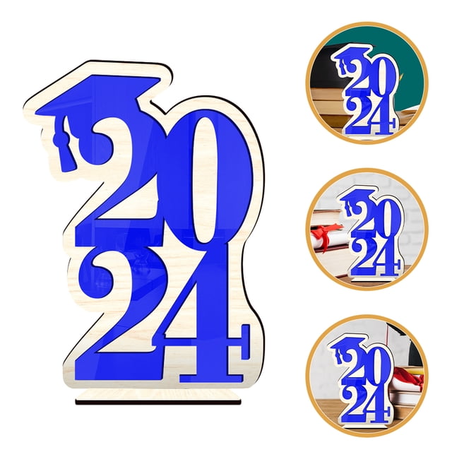KONTONTY 1Set Rectangular Wood Table Sign For Graduation Parties Decorative Congrats Grad Table Decor 7.94X5.70X1.97In