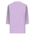 thumbnail image 5 of Baberdicy Women's T-Shirts Womens Tops 3/4 Sleeve Summer Solid Plain Travel Cute Tops V Neck Slim Fit Half Sleeve Tshirts Shirts Spring Blouse Womens Tops Purple, 5 of 5