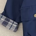 thumbnail image 7 of NOKIO Boys Corduroy Collar Jacket Plaid Cuff Zip Up Button Windbreaker with Pockets Casual Outerwear Fall Spring School Outdoor Play Daily Wear Toddler, 7 of 7