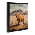 thumbnail image 3 of Stupell Industries Cow Of The Desert Black Framed Floater Canvas Wall Art design by Petal Prints Design, 18 x 18, 3 of 9
