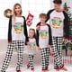 thumbnail image 3 of Pijamas familiares navideños a juego, conjuntos de pijamas a cuadros blancos y negros de ciervo, Navidad en julio, 3 of 4