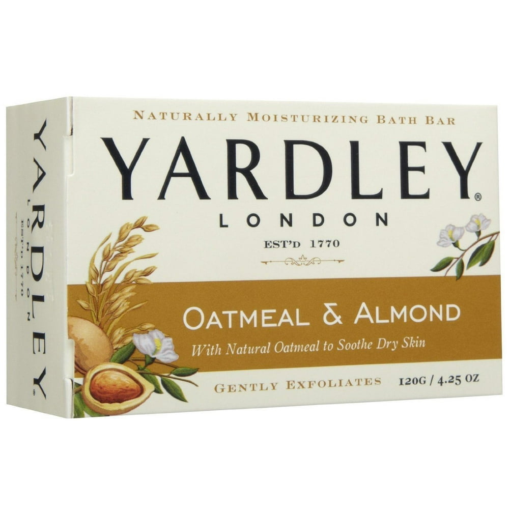 Yardley London Soap Bath Bar Oatmeal & Almond 4.25 Oz 120 G Pack of 5