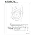 thumbnail image 3 of Kingston Brass K111BMB Tacoma Stainless Steel Kitchen Sink Basket Strainer, Matte Black, 3 of 3