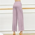 thumbnail image 4 of Dpytoraw Wide Leg Pants High Waist Straight Vertical Vertical Stretch Modern Dance Training Pants Classical Dance Pants Yoga Pants Women's Wrinkle-Resistant Office Casual Pants Light Purple M, 4 of 4