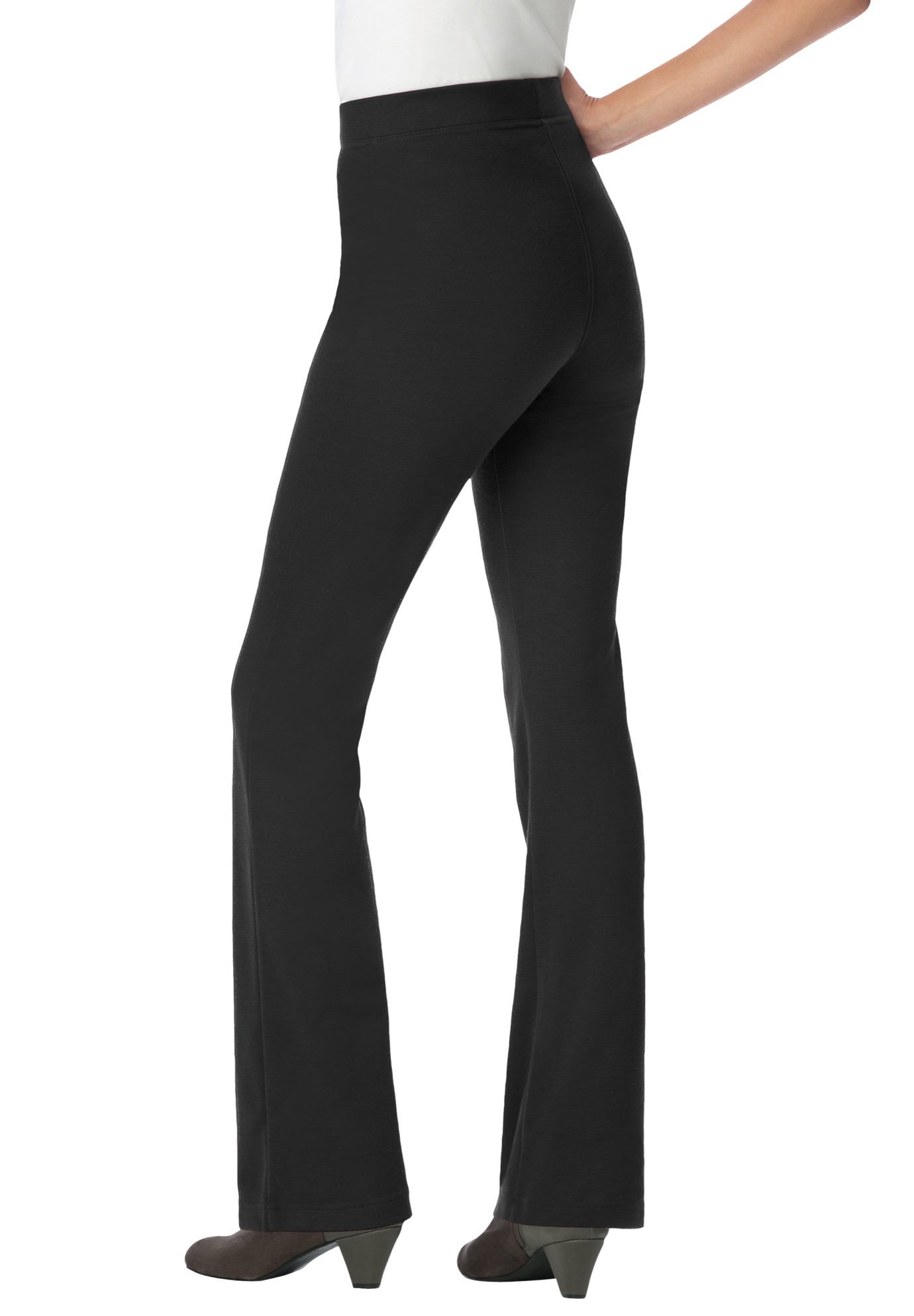 Woman Within Plus Size Stretch Ponte Knit Pull-On Bootcut Pants