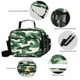 thumbnail image 3 of FORMRS Student Lunch Bag Insulated Reusable Cooler Box with Zipper Pockets, Light Green Camouflage Design, 3 of 9
