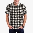 thumbnail image 1 of Balery Black and white houndstooth Camisa Polo de Hombre con Estampado, de Manga Corta y Tejido Medio, Camisa Tipo Golf Polo-3X-Large, 1 of 6