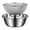 E, variant on Lumxatz 2 PC Stainless Steel Microporous Colander Set, Large Capacity 304 Metal Strainer with Mixing Bowl, for Washing Vegetables, Fruit, Rice and Draining Cooked Pasta, Dishwasher Safe E