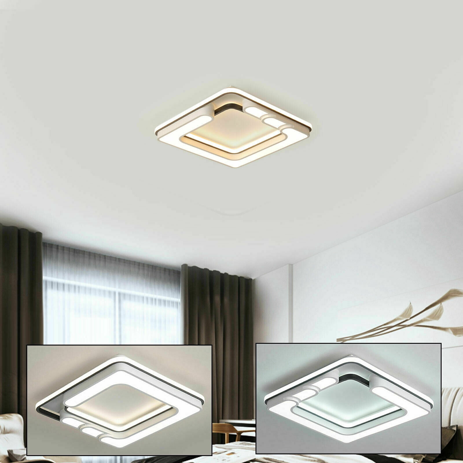 MONIPA LED Ceiling Light, Remote Control Ceiling Light Fixture LED 32W Dimmable Close to Ceiling Lights Flush Mount 15.7Inch Night Lamp