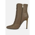 thumbnail image 3 of WYNDHAM Olive Brown Lace Up Leather Ankle Boots, 3 of 6
