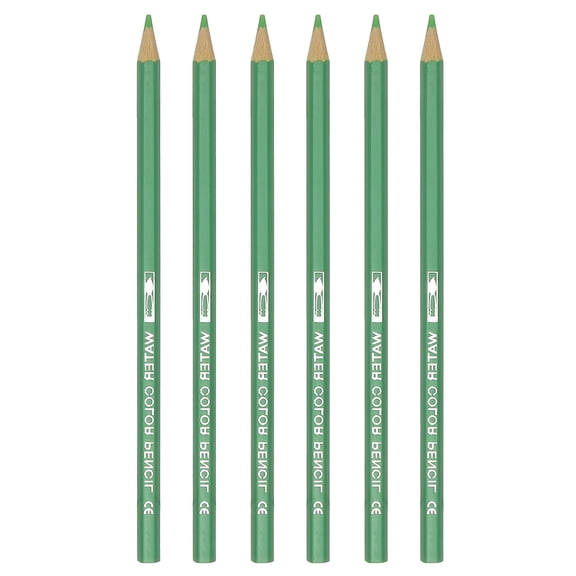Uxcell Watercolor Pencil, 6Pcs Water Soluble Pencils for Blending, Coloring, Sketch Drawing, Painting, Light Green