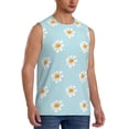thumbnail image 2 of Kdxio Daisies Flowers for Men's Muscle T-shirt,Sleeveless for Workout Running Athletic Gym Lounge Casual, 2 of 7