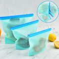 thumbnail image 4 of Riguas 500/1000/1500ML Food Storage Bag Reusable Good Sealing Food Preservation Silicone Fruit Meat Fresh-keeping Bag with Scale for Home, 4 of 8