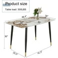 thumbnail image 6 of LUFTUT Dining Table for 4, Rectangular Faux Marble Dining Table Top with Metal Frame, Modern Kitchen Dining Room Table, 6 of 7