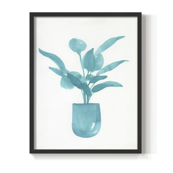 Watercolor House Plant VI Framed Print in Black Solid Wood 8 x 10 Framed Print