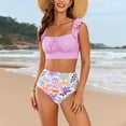 thumbnail image 2 of Huesdet Bikini Maillot de Bain pour Femme, Triangle à Ficelles, Tour de Cou, Deux Pièces (Violet, TTG), 2 of 9