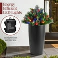 thumbnail image 5 of Best Choice Products Large Pre-Lit Christmas Urn Filler,w/ Pinecones &Berries, White & Multi LED Lights, 26" Diameter, 5 of 8