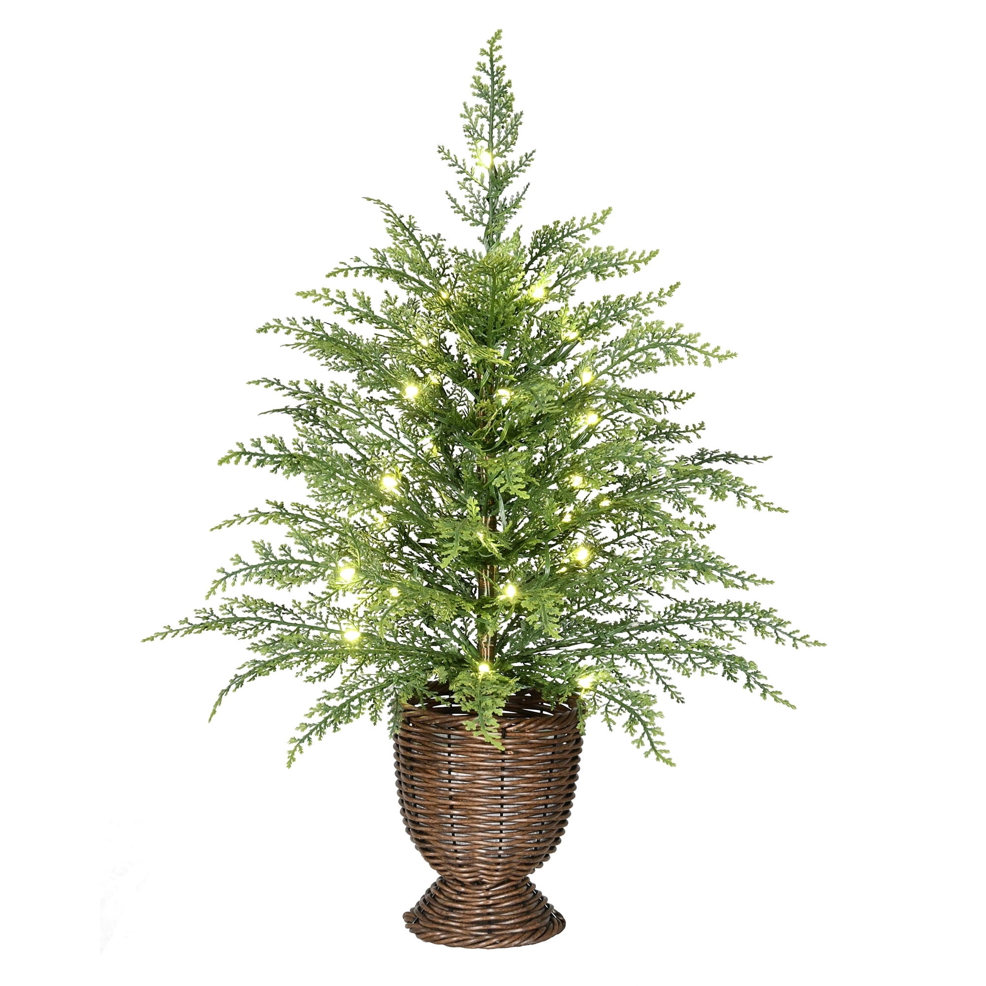 My Texas House 24" Pre-Lit Cypress Christmas Tree Green photo 1