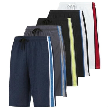 DARESAY 5 Pack: Men's Mesh Athletic Performance Gym Shorts with Pockets (Up to 3X)