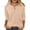 Khaki, variant on Summer Tops 3/4 Sleeves for Women V Neck Casual Basic Tshirts Loose Trendy Shirts with Pockets