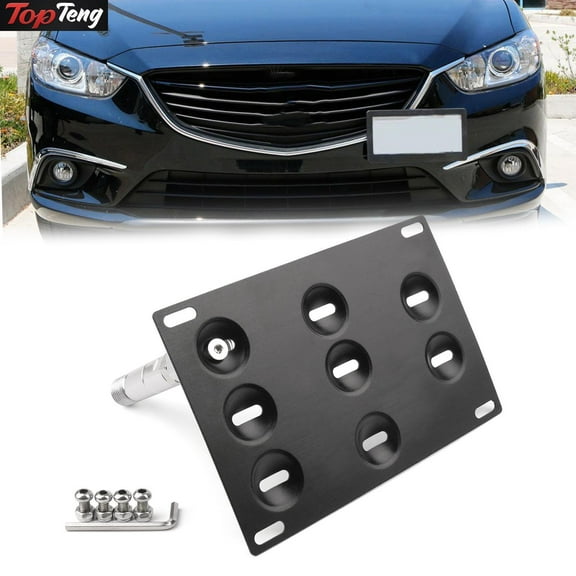 Bumper Tow Hook License Plate Mount Bracket Holder Fit Fit Mazda3 Mazda6 CX5