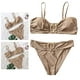 thumbnail image 5 of Conjunto de bikini para mujer Traje de baño Traje de baño Cintura Tankini Ropa de playa para viajes Fiesta Playa Damas Marrón claro, 5 of 10