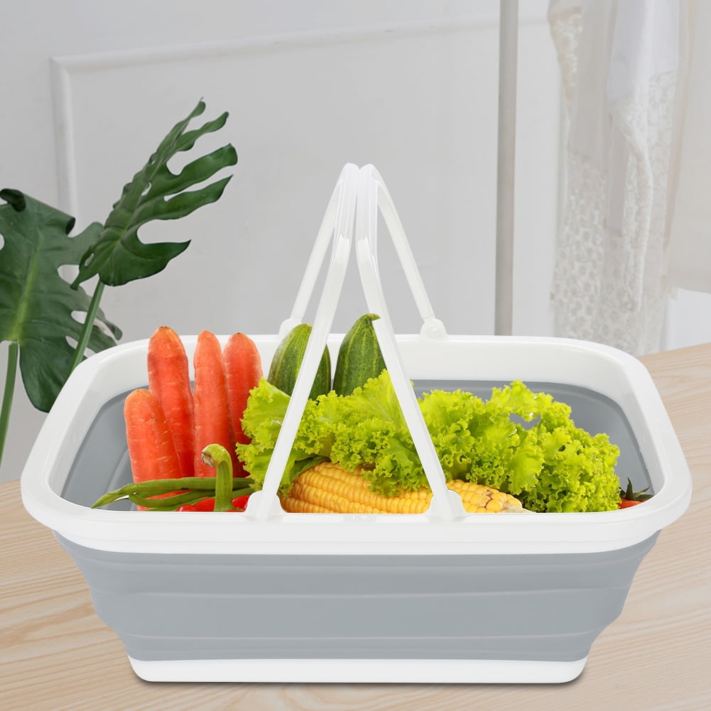 Kritne Plastic Basket, Portable Folding Plastic Basket Vegetables
