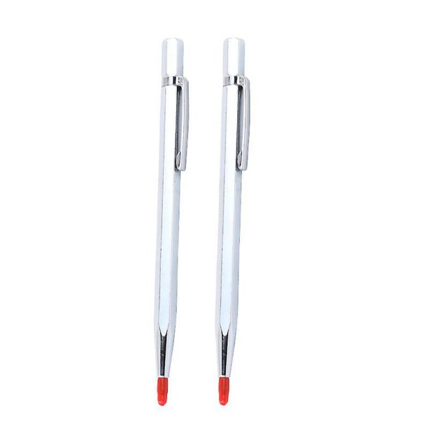 Plumas de trazado con punta de carburo de tungsteno, herramienta de artesanía para trazar detalles de ingeniero (2 unidades, plateado)