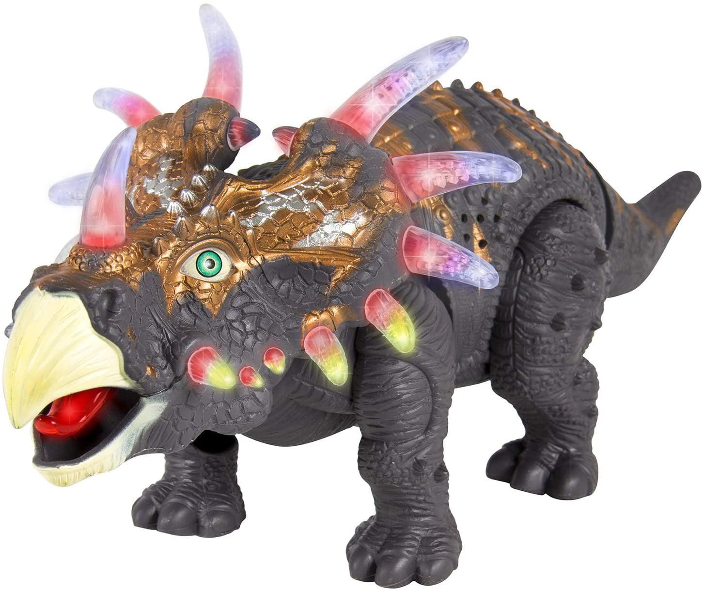 Elektronischer Dinosaurier Triceratops Toy Light Sound Walking Imitierter @f 