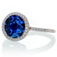 thumbnail image 2 of 1.5 Carat Huge Sapphire and Diamond Halo Classic Engagement Ring on 10k Rose Gold, 2 of 3