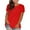 Red, variant on Odeerbi Summer 2025 Casual Elegant Tops for Women Fashion Solid Round Neck Short Sleeve T-shirt Loose Blouse Navy