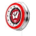 thumbnail image 2 of University of Wisconsin (W) 19" Double Neon Wall Clock, 2 of 5
