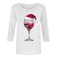 thumbnail image 4 of asdoklhq Christmas Womens Sweaters Women's Fashion Tees Casual Crewneck 3/4 Sleeve Loose T Shirt Ladies Blouses Shirts Multicolor XL, 4 of 4
