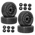 thumbnail image 2 of MERIGLARE 4 Pcs Accessoires de Bricolage Modèle de Rechange Pièce de Rechange Roues RC Pneus pour 1/10 Noir, 2 of 9