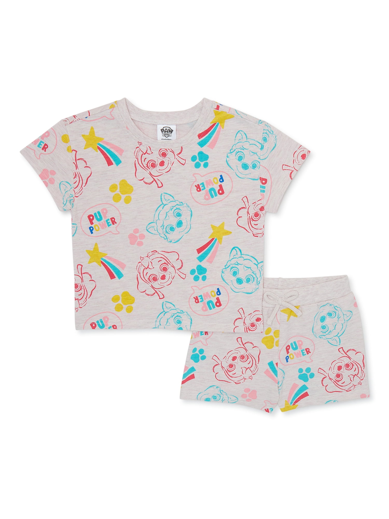 Paw Patrol Baby and Toddler Girls Tee and Shorts Set, 2-Piece, Size 12M-5T