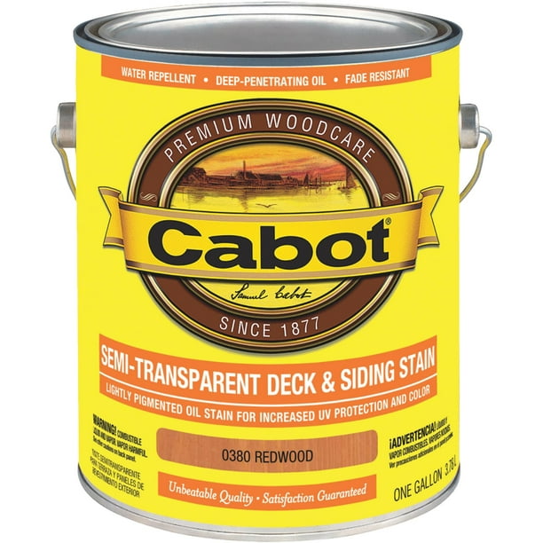 Cabot 0380 Deck and Siding Stain, Redwood, Liquid, 1 gal - Walmart.com ...