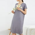 thumbnail image 5 of Besolor Chemises de Nuit Grande Taille pour Femmes Été Confortables à Manches Courtes Col Ras du Cou Vêtements de Nuit Chemises de Sommeil Robe de Nuit, 5 of 5