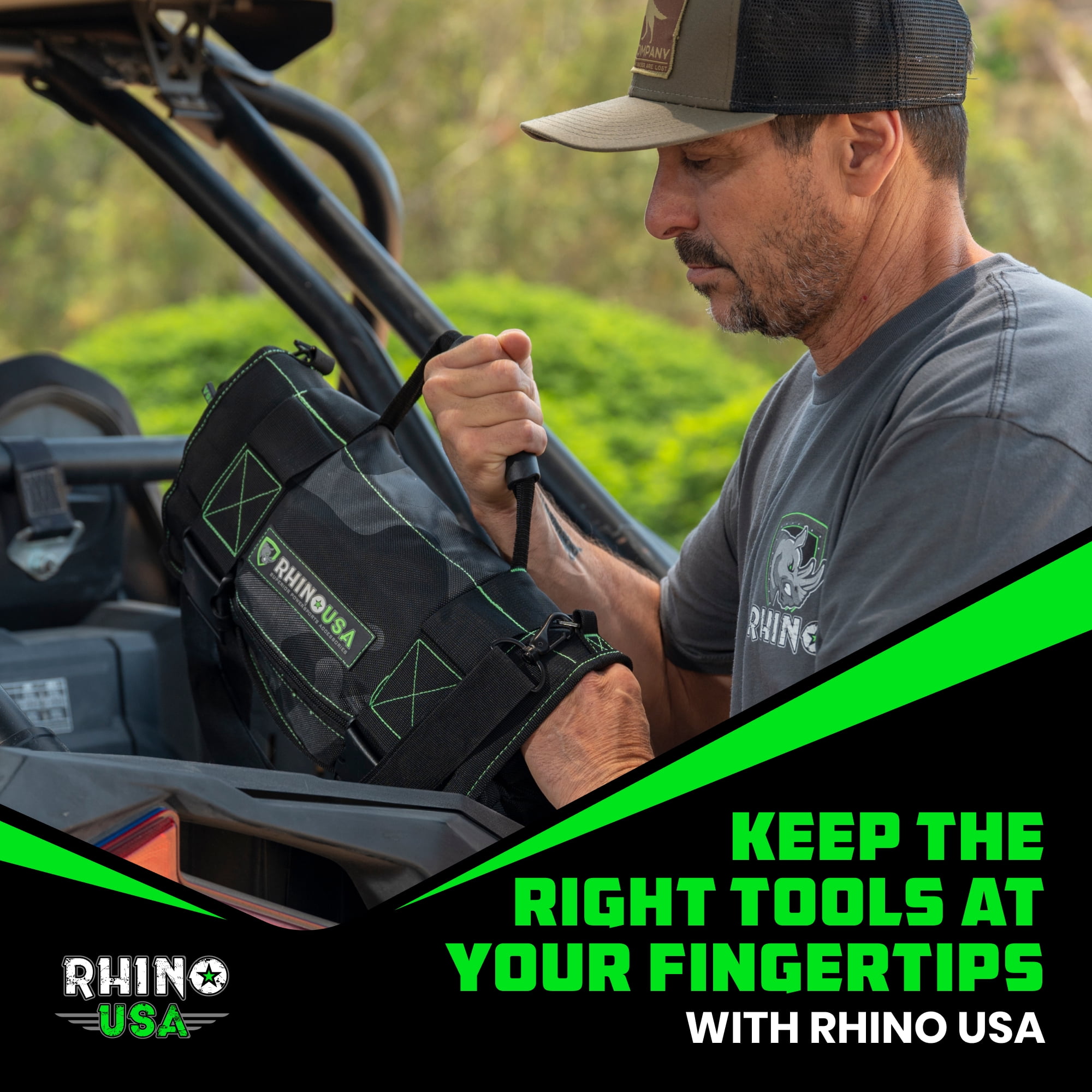 Rhino USA Tool Bag Roll - Heavy Duty Canvas Organizer Pouch for Tools - w/ Labeled & Removable Pouch