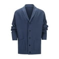 thumbnail image 2 of Mens Cable Knit Cardigan Sweater Shawl Collar Loose Fit Long Sleeve Casual Cardigans Collar Cardigan Sweaters Knit Textured Sweater Button Down Cardigans, 2 of 7