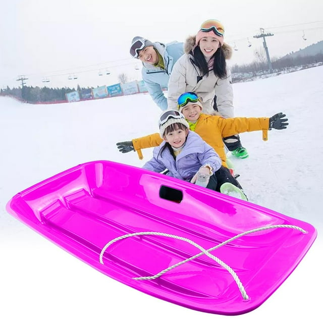 Durable Snow Sled Niño Adultos Juguete de invierno Downhill Sled Toboggan Sledge Luge Grass Sledding Slider para Niñas Juegos de Púrpura DYNWAVEMX Niños en trineo de nieve