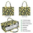 thumbnail image 2 of Large Capacity Tote Bag,Yellow Lemon Fruit Flowers Black Pattern Handbag Fashion Luxury Tote Bag,15.7"x13"x 5.1" Inches,Laptop Compatible, 2 of 6