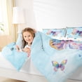 thumbnail image 4 of Homewish Kawaii Butterfly Bedding Comforter Set,Modern Painting Artistic Twin Comforter Sets,Blue Purple Bedding Set For Girls Kids,Luxury Bedroom Decor Reversible,2pcs, 4 of 8