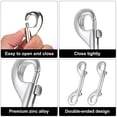 thumbnail image 5 of Double Ended Bolt Snap Hook,Happon 6 Pcs Zinc Alloy Metal Clips Key Holder,Heavy Duty Snap Hook Chain Clips for Pet Feed Bucket Key Chain, Silver, 5 of 7
