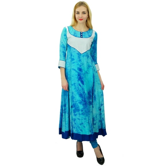 Phagun Ethnic Top Cotton 3/4 Sleeves Women Tie and Dye Print Kurti Dress Designer