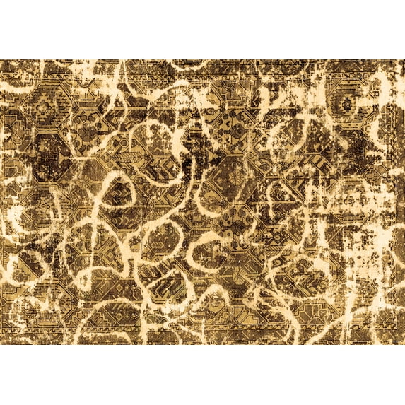 Ahgly Company Indoor Rectangle Abstract Brown Modern Area Rugs, 7' x 9'