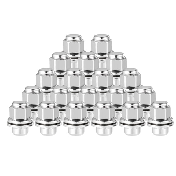 20 Pcs Wheel Lug Nuts Compatible for Toyota Avalon Camry Chorme Plated M12x1.5 Silver Tone Tire Lugnuts