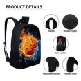 Kuiaobaty Basketball Fire Water Pattern Kids Backpack Set for Boys